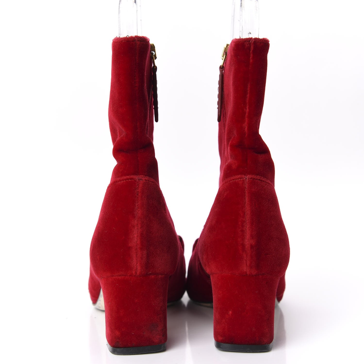 Gucci Softy Velvet Malaga Kid GG Victoire 55mm Ankle Boots 36 Hibiscus Red 6 of 11