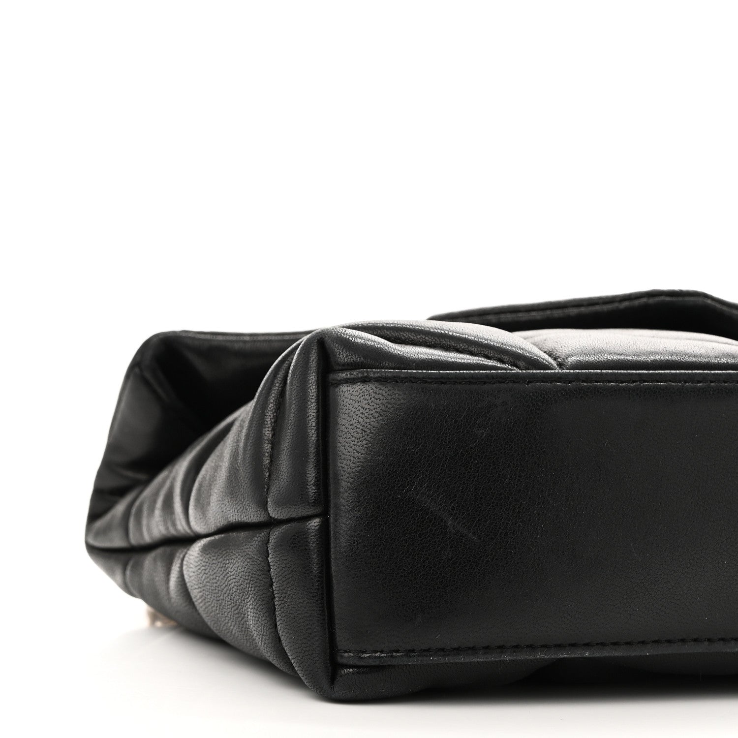 Saint Laurent Lambskin Quilted Toy Loulou Puffer Monogram Chain Satchel Black 9 of 11