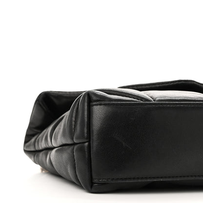 Saint Laurent Lambskin Quilted Toy Loulou Puffer Monogram Chain Satchel Black 9 of 11