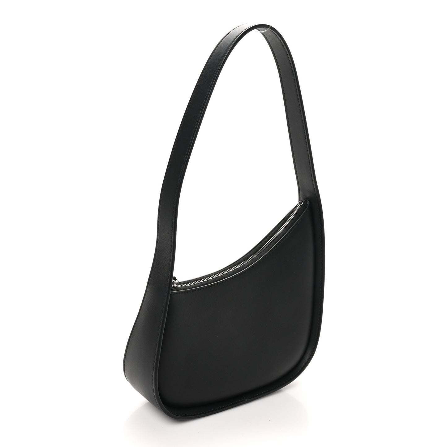 Smooth Calfskin Half Moon Shoulder Bag Black