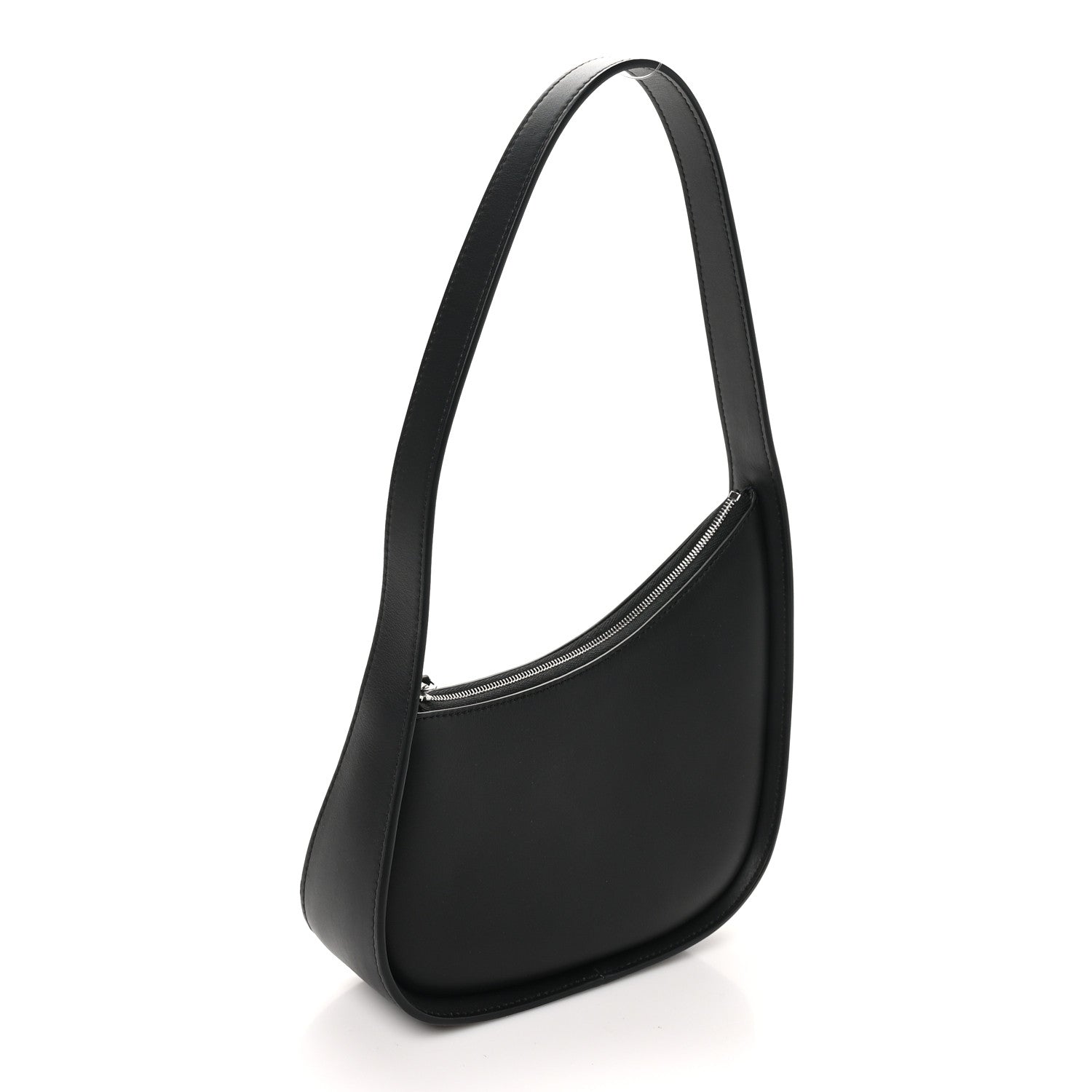 The Row Smooth Calfskin Half Moon Shoulder Bag Black 3 of 9