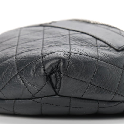 Chanel Aged Calfskin Quilted Crossbody Double Chain Bag Black 9 of 9