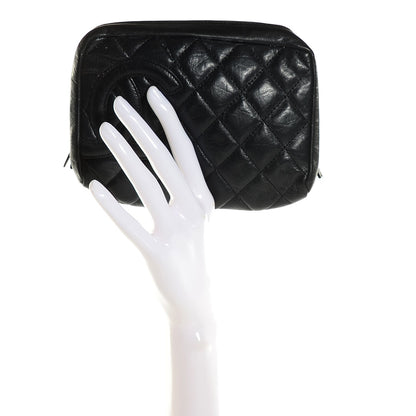 Chanel Aged Calfskin Quilted Cambon Cosmetic Case Black 2 of 7