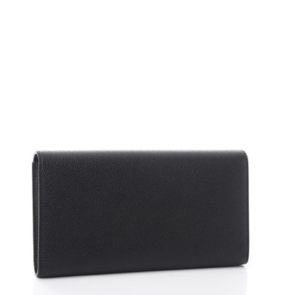 Celine Grained Calfskin Large Trotteur Multifunction Flap Wallet Black 3 of 9