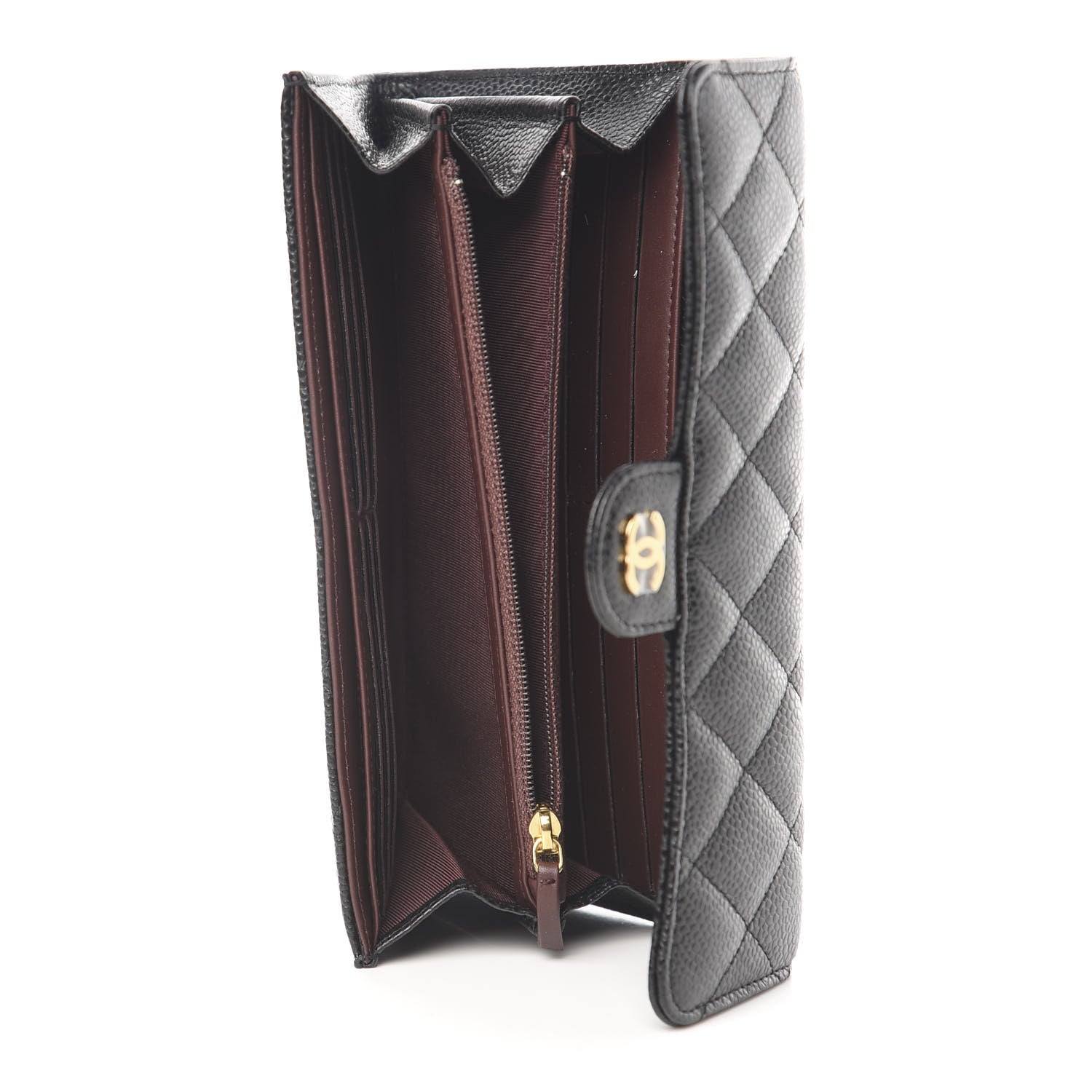 Chanel Caviar Quilted Large Flap Gusset Wallet Black 4 of 9