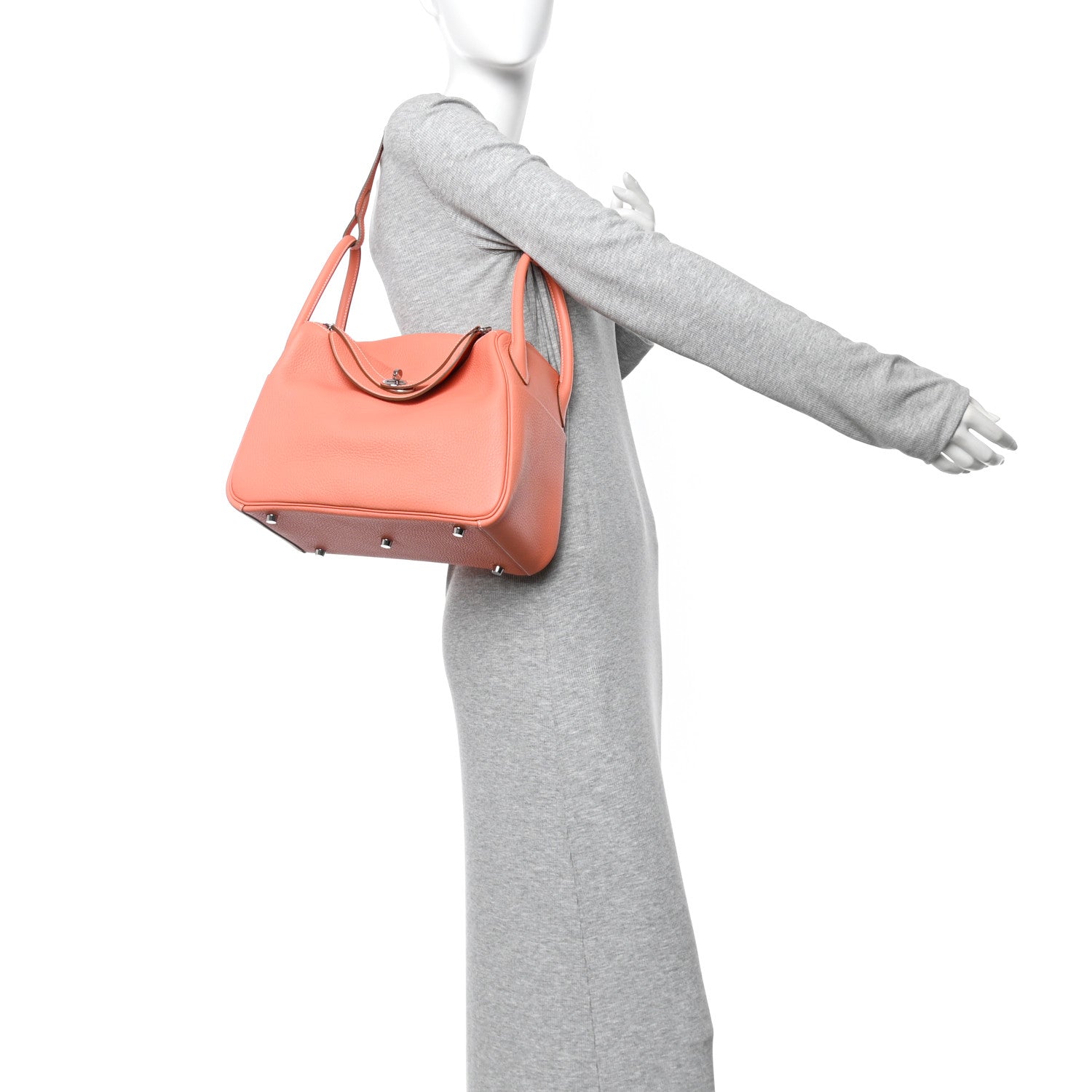 Hermes Taurillon Clemence Lindy 30 Crevette 2 of 10