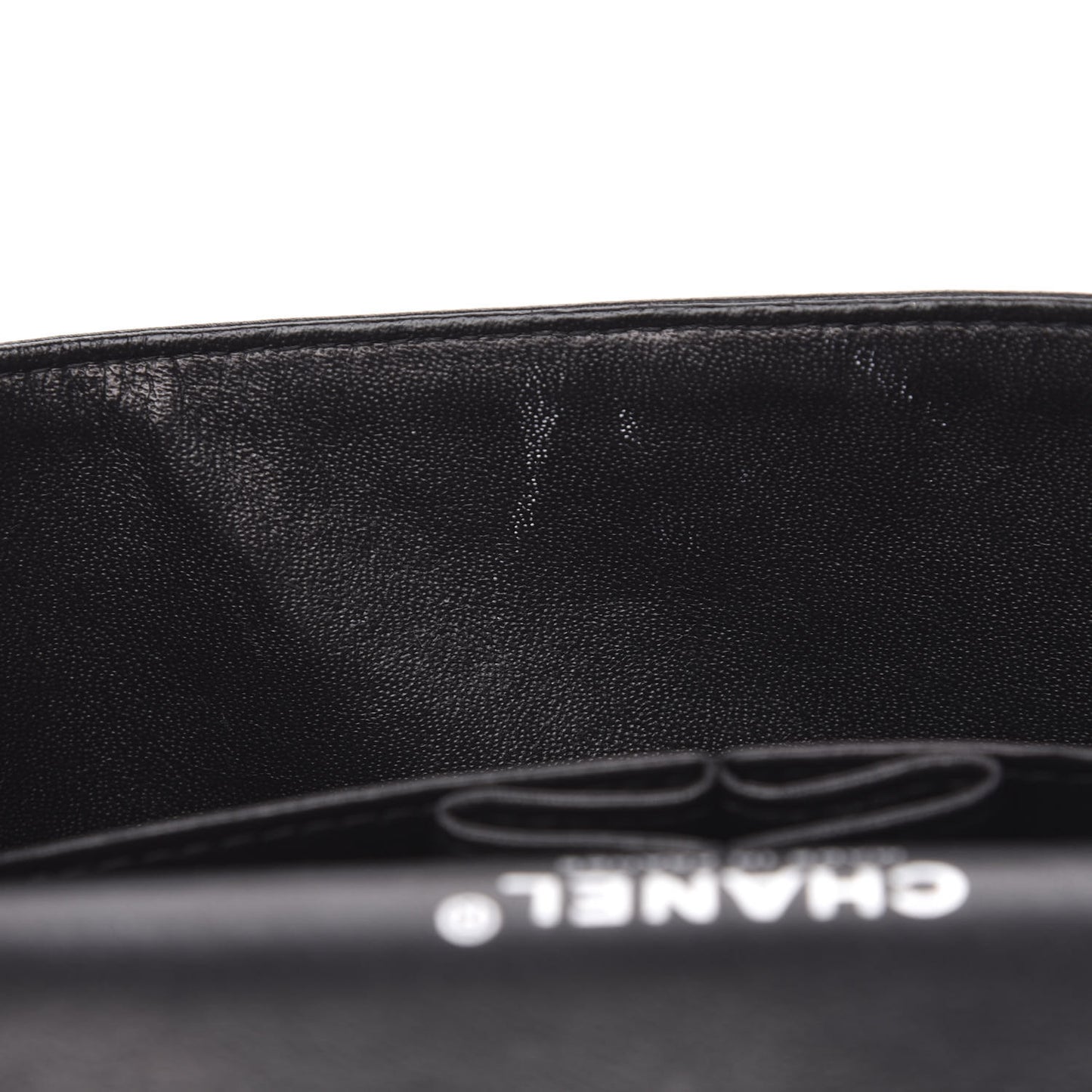 Patent Quilted Medium Double Flap Black
