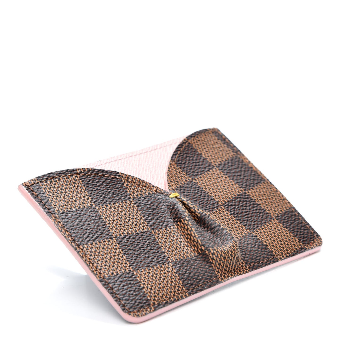 Damier Ebene Caissa Card Holder Rose Ballerine