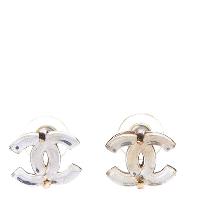 Chanel Resin CC Earrings Gold 1 of 8