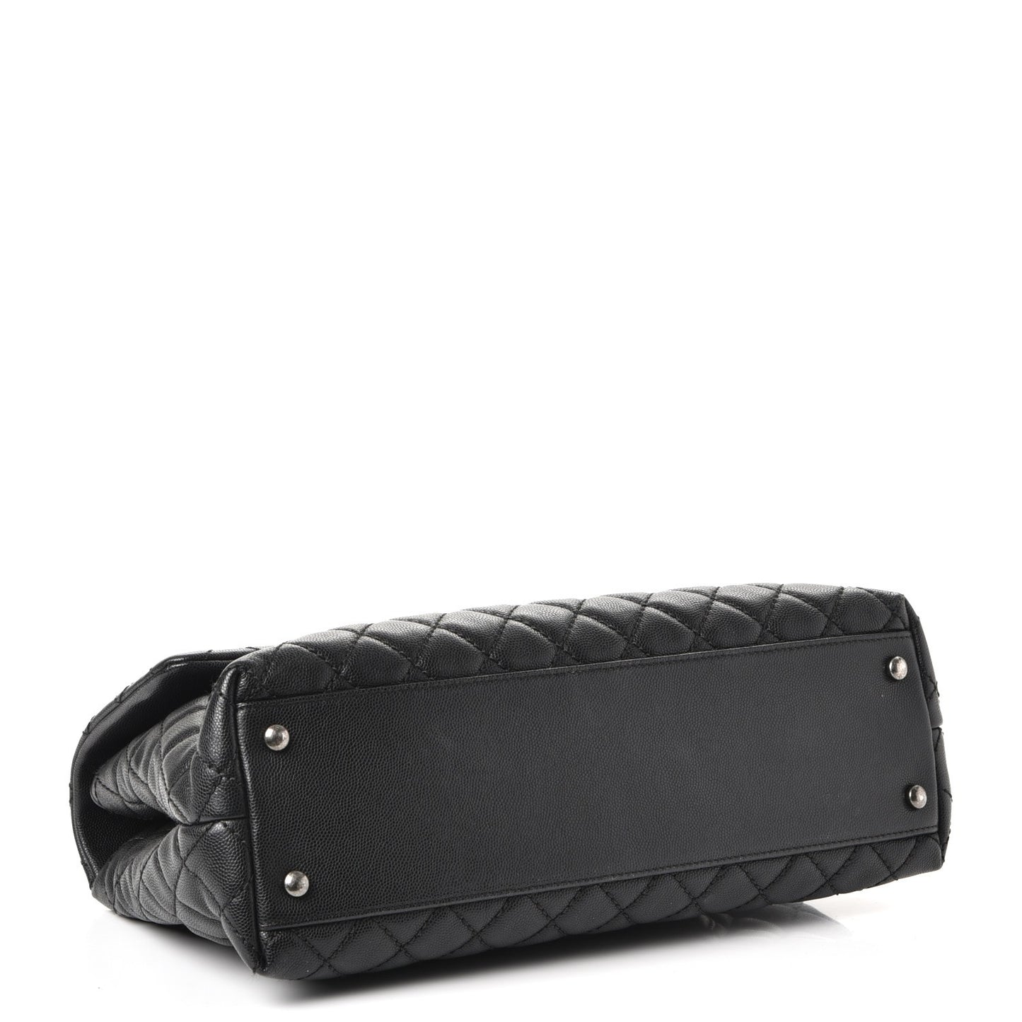 Caviar Quilted Medium Coco Handle Flap Black