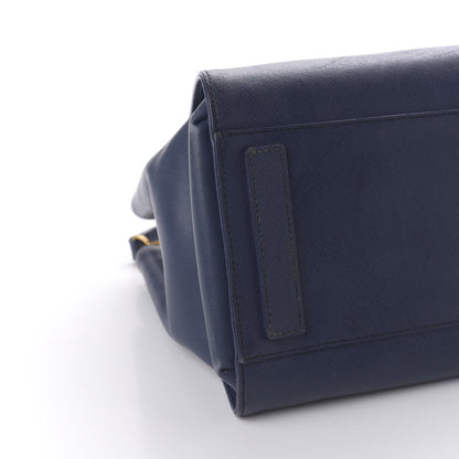 MCM Saffiano Top Handle Tote Blue 6 of 10