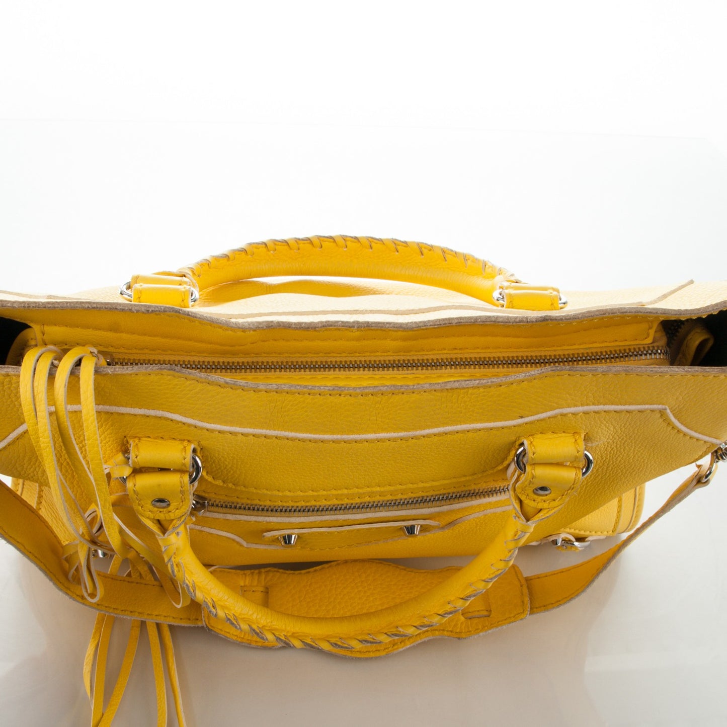 Supple Grained Calfskin Classic Silver Hardware Highlight City Jaune Soleil