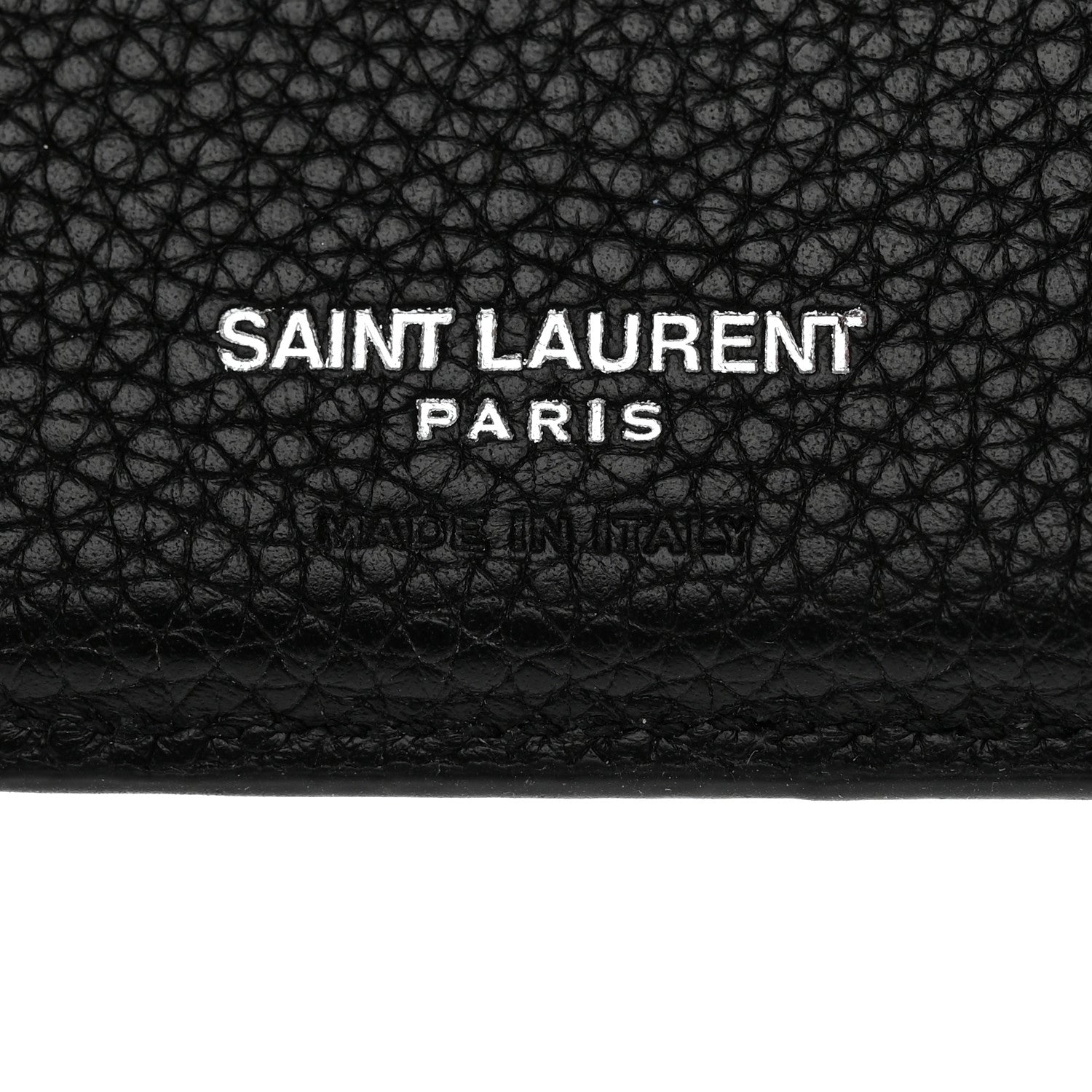 Saint Laurent Grained Calfskin Sac De Jour Compact Wallet Black 6 of 8