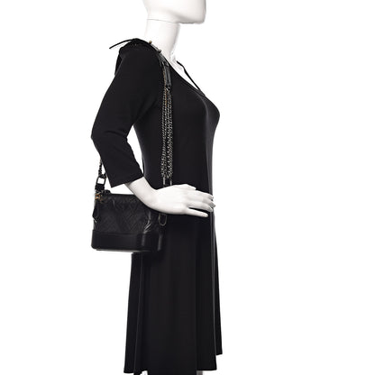 Chanel Aged Calfskin Quilted Small Gabrielle Hobo Black 3 of 11