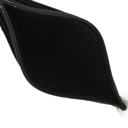 Saint Laurent Grain De Poudre Matelasse Chevron Monogram Credit Card Case Black 5 of 8