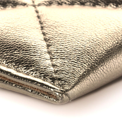 Chanel Metallic Lambskin Quilted Chanel 19 Card Holder Gold 9 of 11
