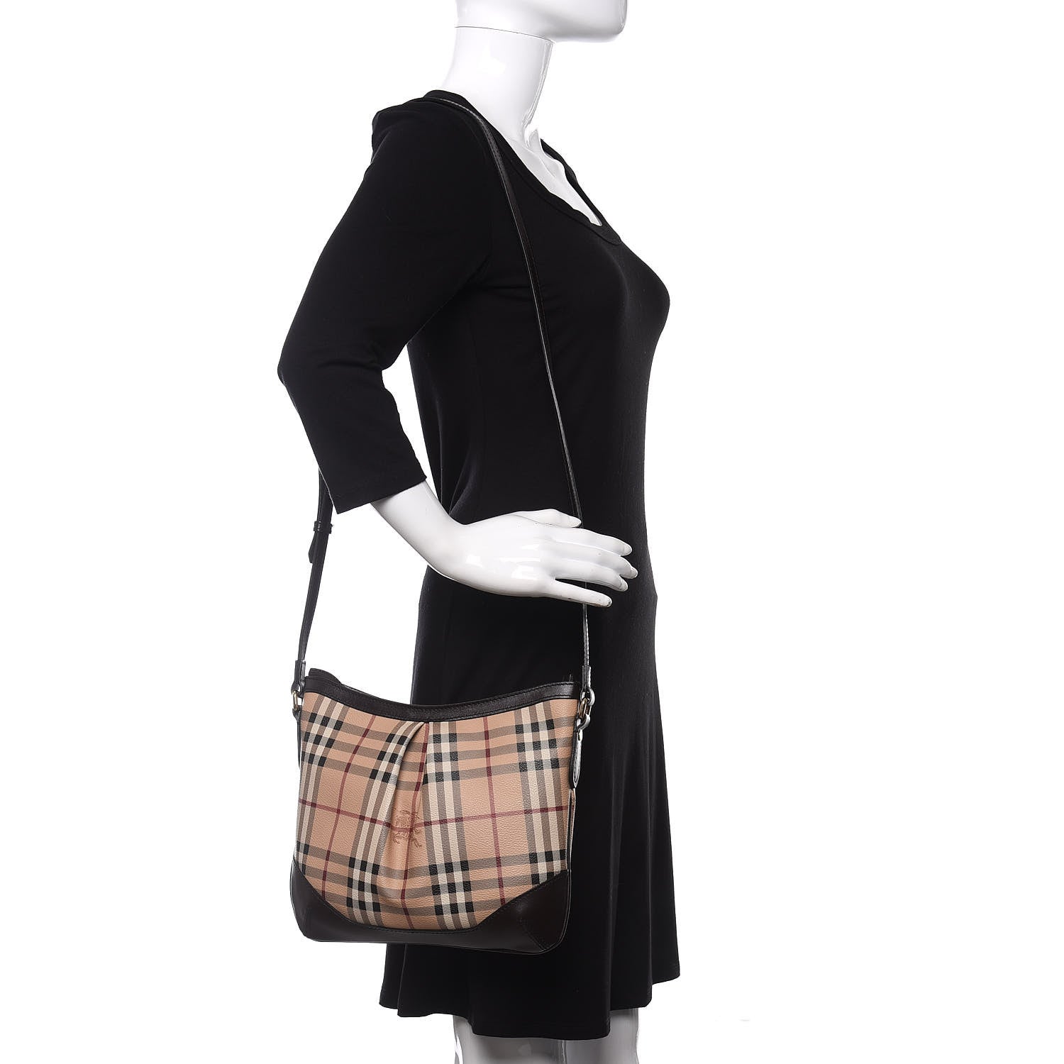 Burberry Haymarket Check Hartham Crossbody Chocolate 2 of 9