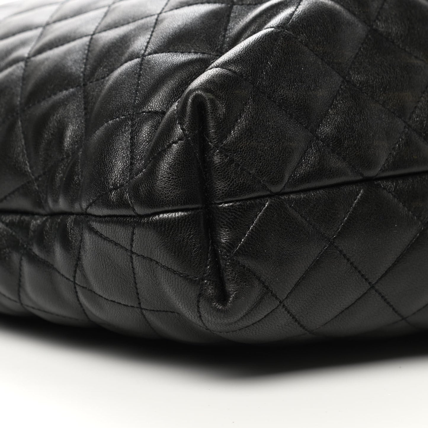 Lambskin Quilted Maxi Icare Shopping Tote Black