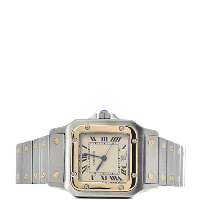 Cartier Stainless Steel 18K Yellow Gold 29mm Santos De Galbee Quartz Watch 3 of 6