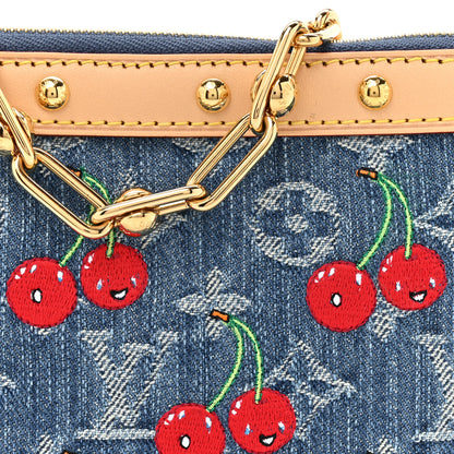 Louis Vuitton LV X TM Monogram Denim Cerises Pochette Accessories Blue 7 of 10