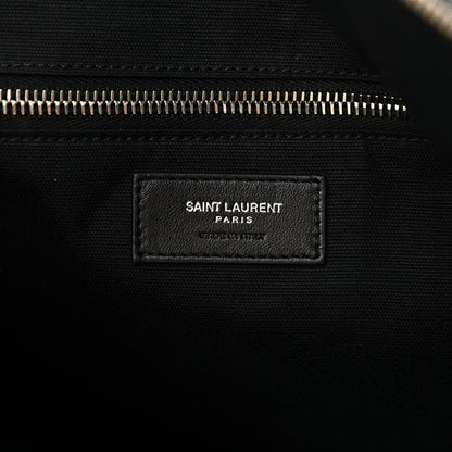 Saint Laurent Calfskin Crocodile Embossed Large Convertible ID Bag Black 6 of 10
