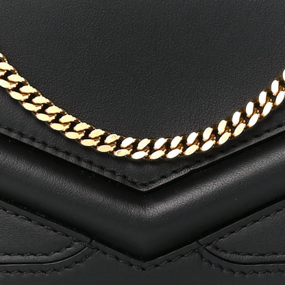 Fendi Vitello Century Eyebrow Monster Eyes Embossed Tube Wallet On Chain Black 12 of 15
