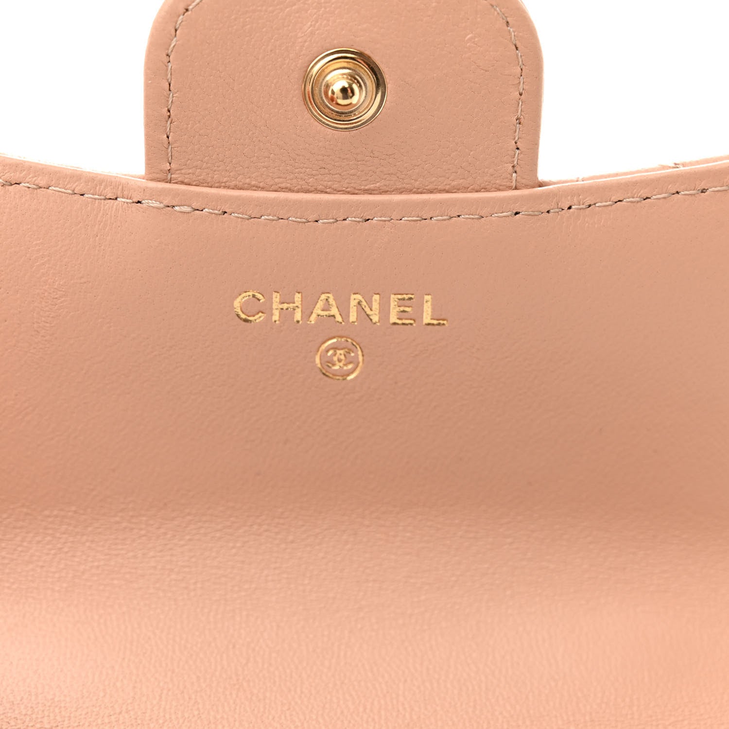 Chanel Lambskin Quilted Top Handle Flap Coin Purse With Chain Beige 6 of 12