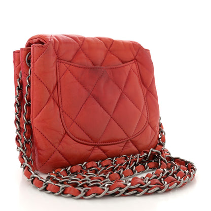 Chanel Lambskin Quilted Mini Chanel 3 Flap Red 3 of 13