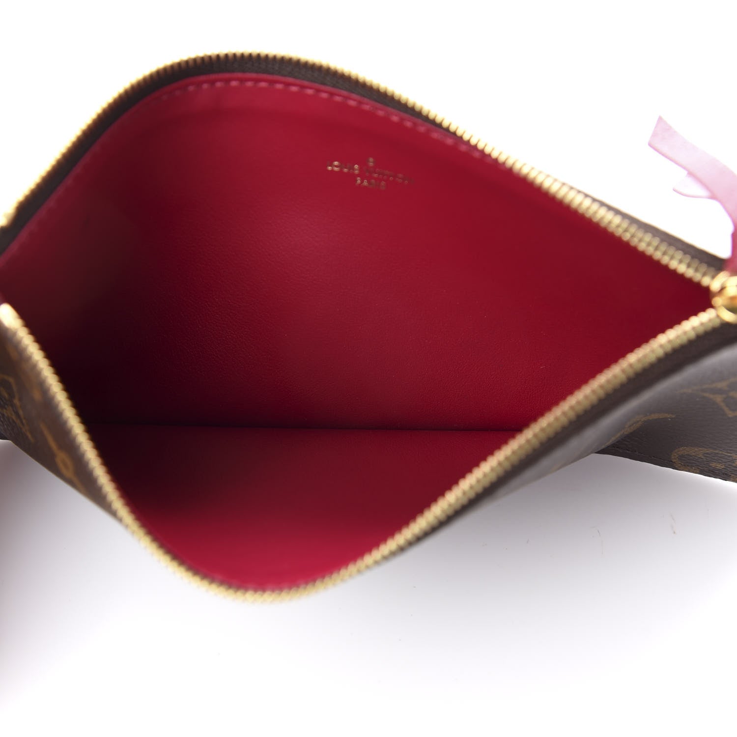 Louis Vuitton Monogram Felicie Chain Wallet Zippered Insert Fuchsia 4 of 5