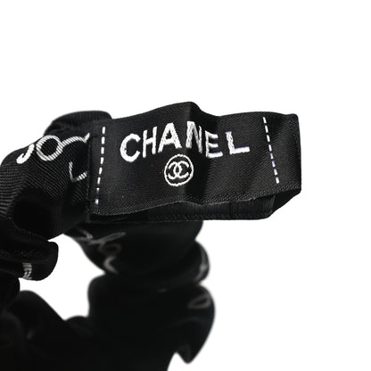 Chanel Silk CC Twilly Hair Tie Black White 4 of 6