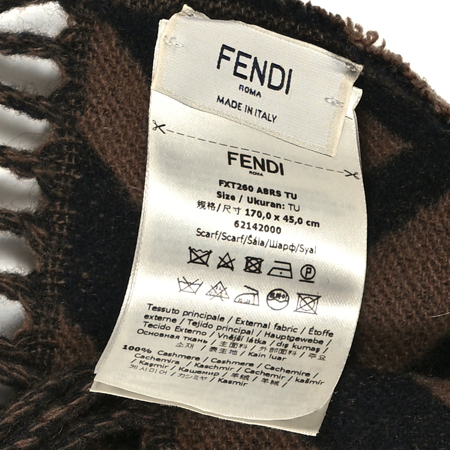 Fendi Cashmere FF Shawl Tobacco 3 of 3