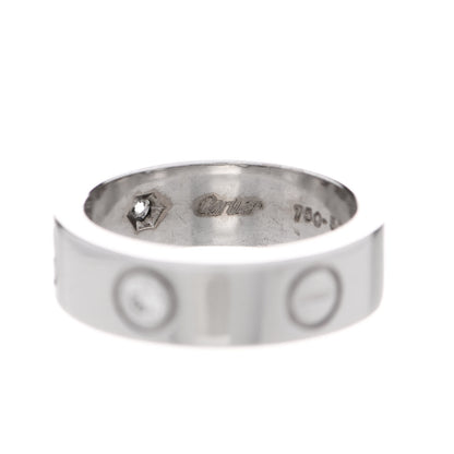 Cartier 18K White Gold 3 Diamond 5.5mm LOVE Ring 50 5.25 4 of 7