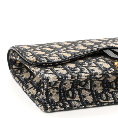 Christian Dior Oblique Saddle Chain Pouch Blue 8 of 9
