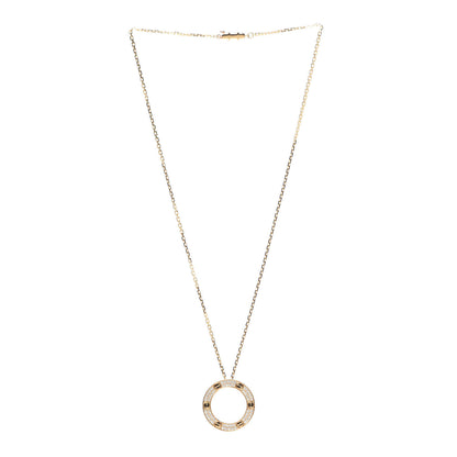 Cartier 18K Yellow Gold Diamond LOVE Paved Necklace 3 of 8