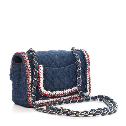 Chanel Denim Braided Mini Rectangular Flap Bag Blue 3 of 10