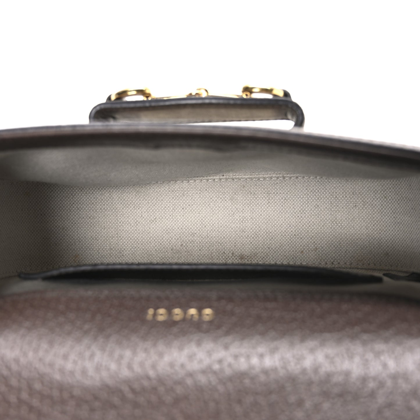 Monogram Jumbo GG Textured Dollar Calfskin Web Mini Horsebit 1955 Shoulder Bag Camel Ebony New Acero