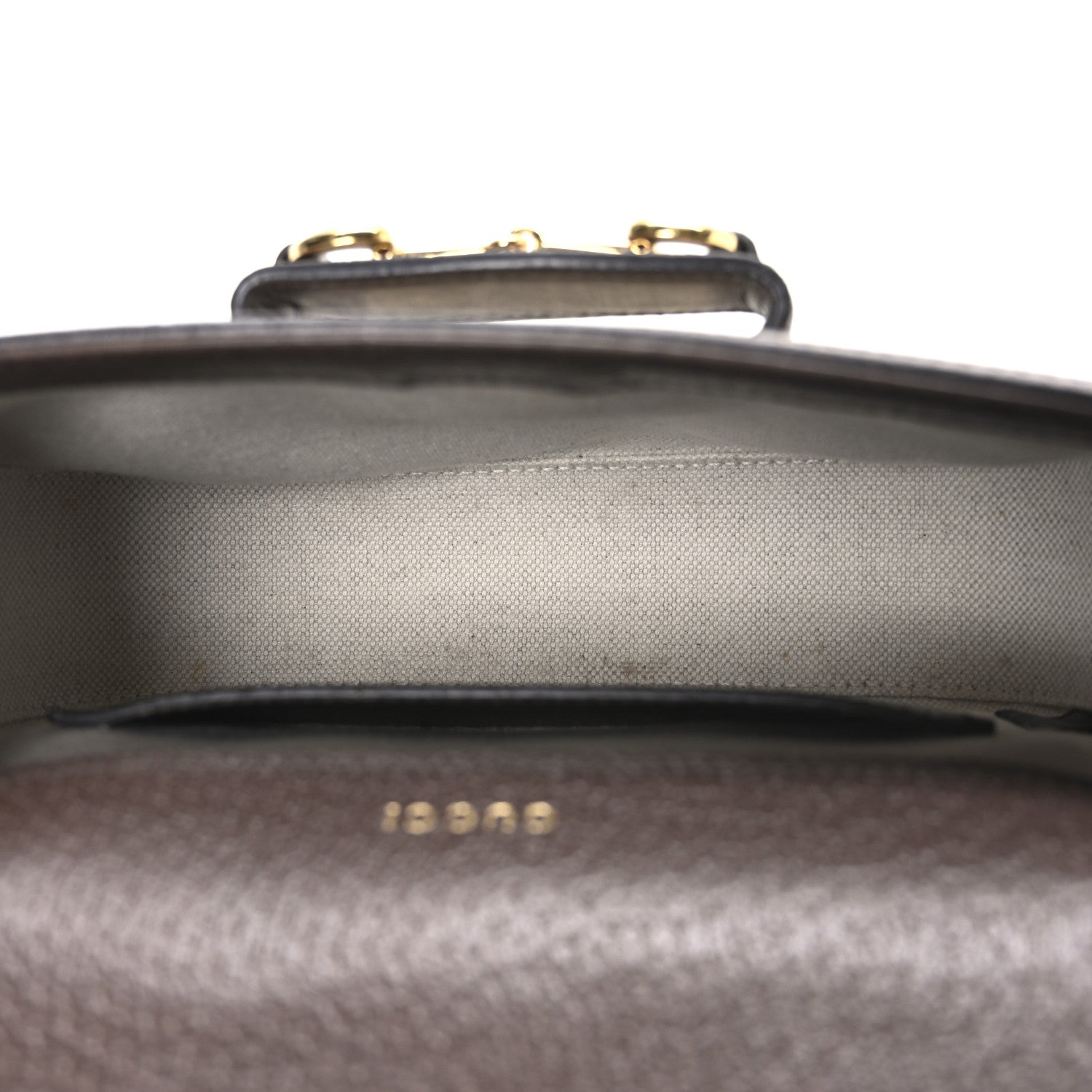 Gucci Monogram Jumbo GG Textured Dollar Calfskin Web Mini Horsebit 1955 Shoulder Bag Camel Ebony New Acero 5 of 10