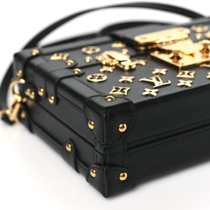 Louis Vuitton Calfskin Metal Monogram Petite Malle Black 8 of 10