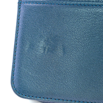 Chanel Iridescent Goatskin Quilted Boy Wallet On Chain WOC Blue 13 of 13