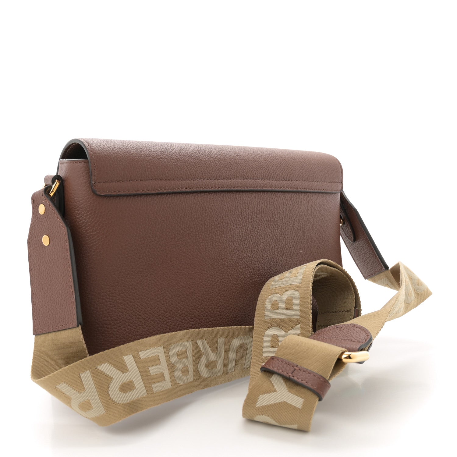 Burberry Calfskin Vintage Check Note Crossbody Bag Tan 3 of 10