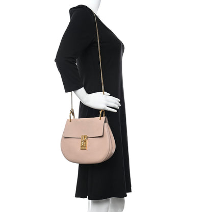 Chloe Grained Lambskin Mini Drew Shoulder Bag Cement Pink 2 of 12