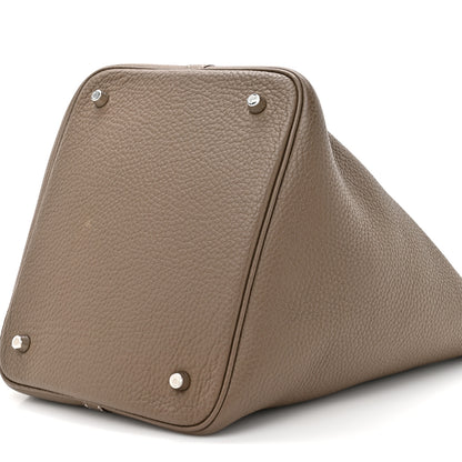 Hermes Taurillon Clemence Picotin Lock 22 MM Etoupe 9 of 11