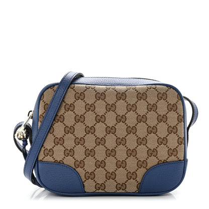 Gucci Monogram Dollar Calfskin Mini Bree Messenger Bag Beige Ebony Caspian 1 of 8