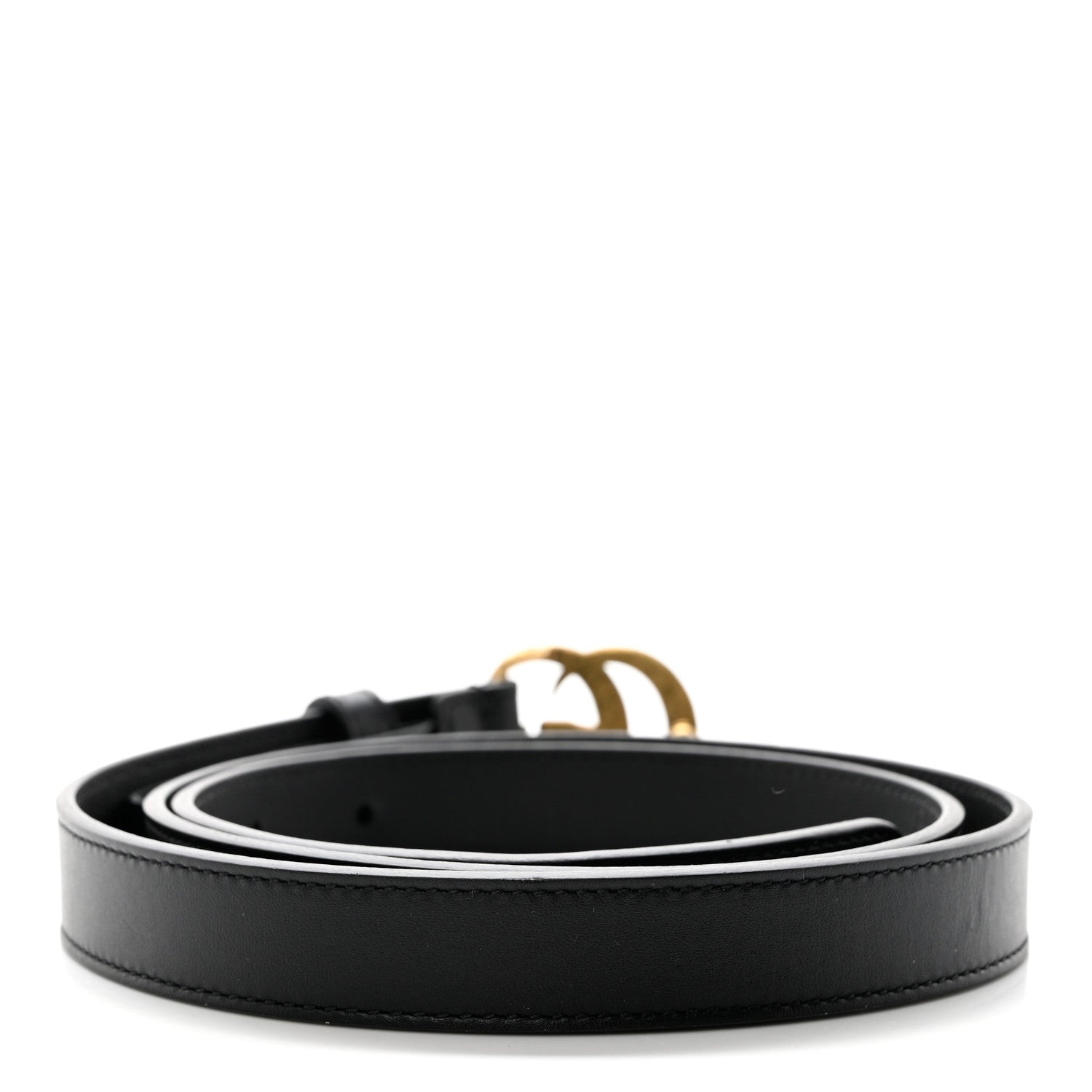 Gucci Calfskin Pearl Double G 20mm Belt 90 36 Black Cream 2 of 5
