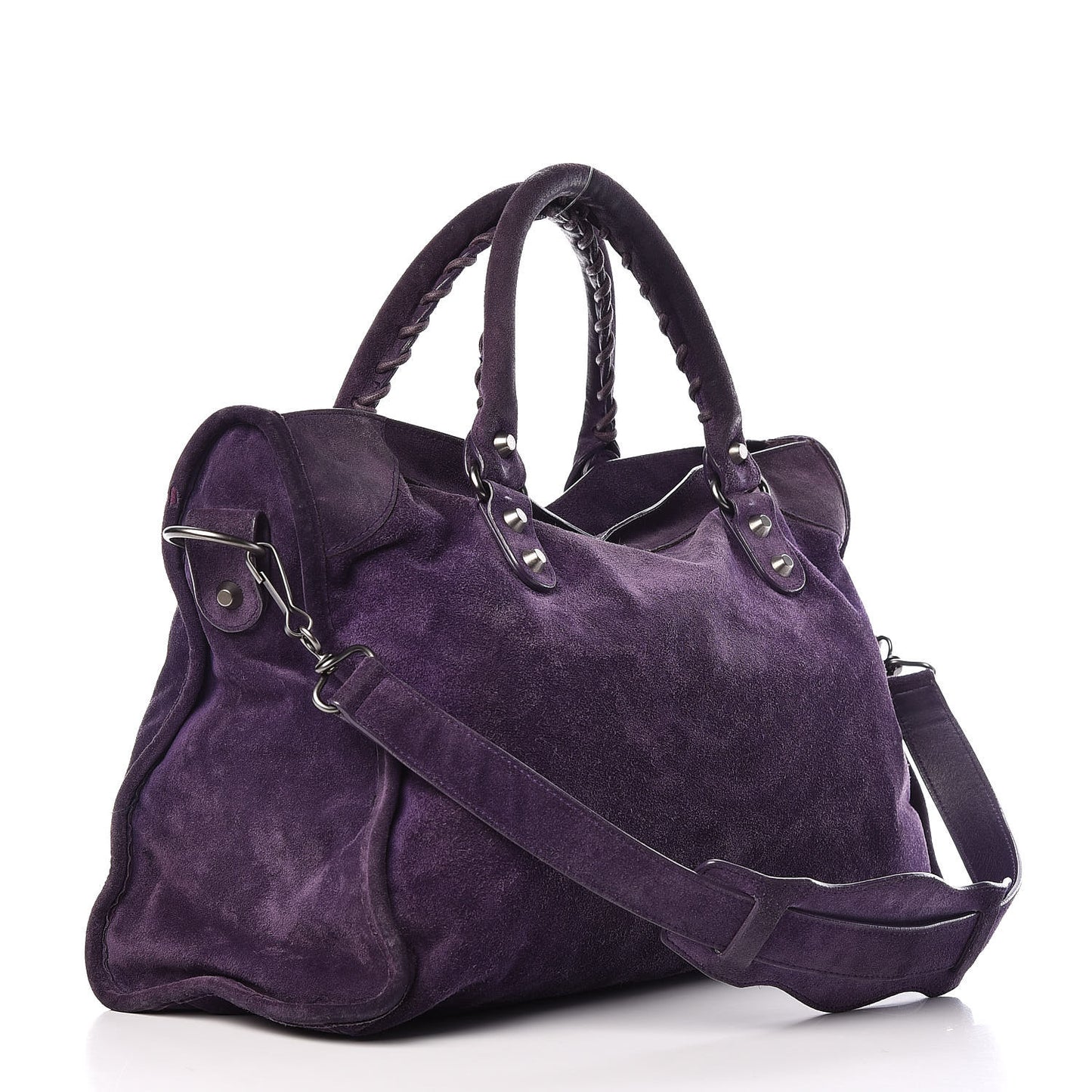 Baby Daim Suede Classic Silver Hardware City Purple