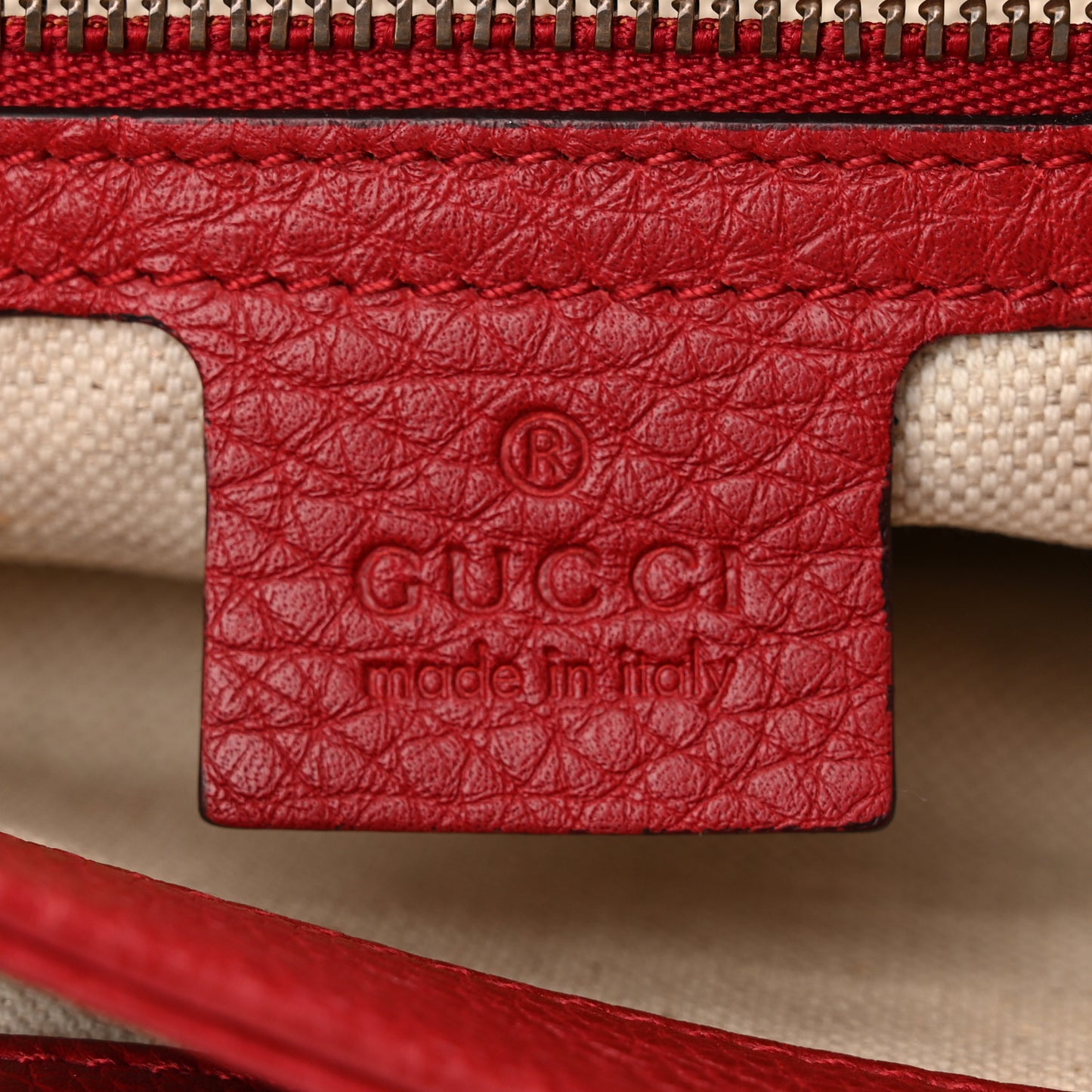 Cellarius Calfskin Feline GG Marmont Flap Shoulder Bag Vulcanic Red
