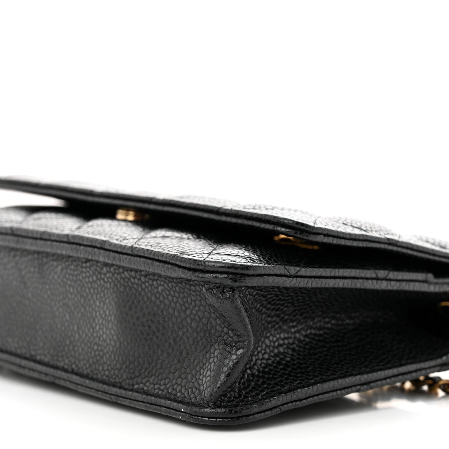 Caviar Quilted Wallet on Chain WOC Black