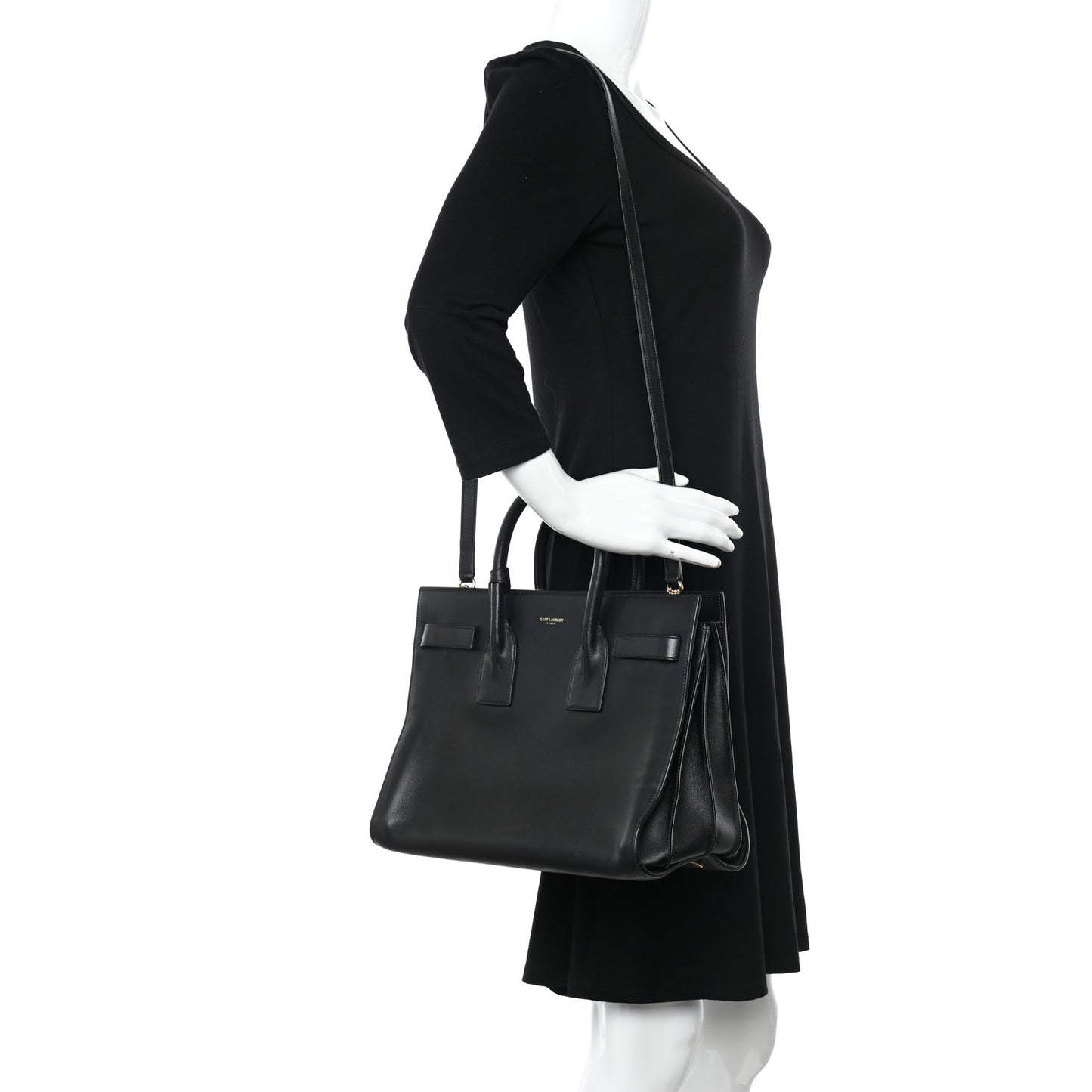 Calfskin Small Sac De Jour Black