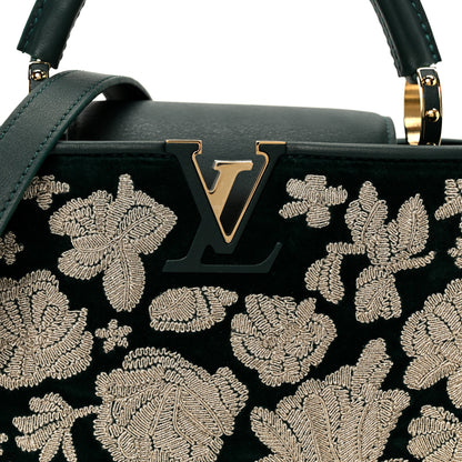 Louis Vuitton Velvet Embroidery Capucines BB Green 8 of 10