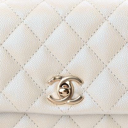 Chanel Iridescent Caviar Quilted Extra Mini Coco Handle Flap Ivory 8 of 10